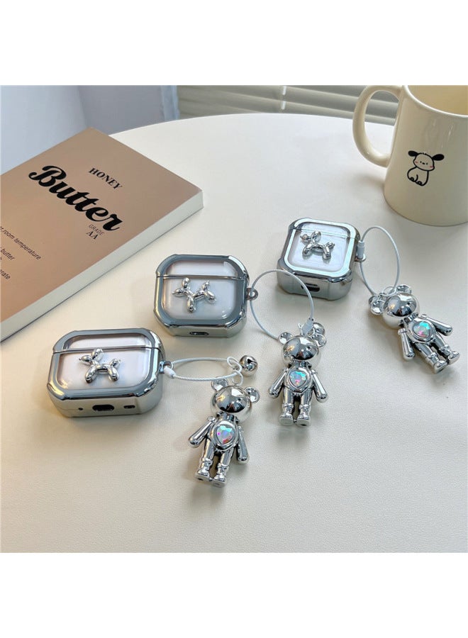 Suitable For Balloon Earphone Set TPU For Apple Earphone Protective Case Earphone Protective Case Electroplated AirPodsPro Pendant A-Color:【electroplated Edge Balloon Dog Pendant】-Applicable Models:Airpods 1/2 Generation - Image 1