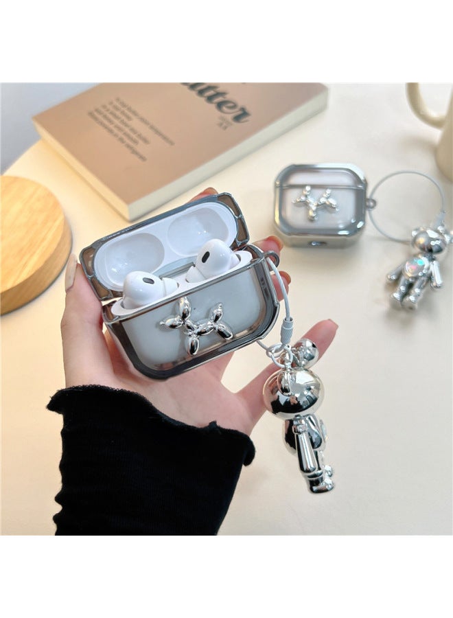 Suitable For Balloon Earphone Set TPU For Apple Earphone Protective Case Earphone Protective Case Electroplated AirPodsPro Pendant A-Color:【electroplated Edge Balloon Dog Pendant】-Applicable Models:Airpods 1/2 Generation - Image 3