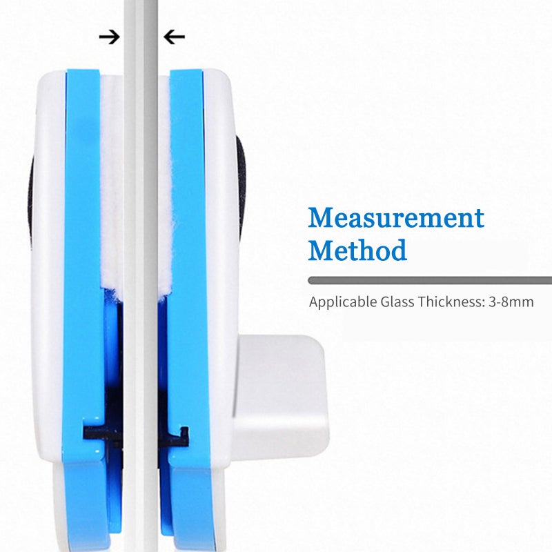 Magnetic Glass Wiper 3-8mm Glass Thickness Powerful Magnetic Lock - Anti-falling 2.5m Rope Double-sided Glass Cleaner for Home Windows Shower Sliding Doors - Image 4