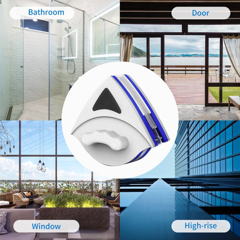 Magnetic Glass Wiper 3-8mm Glass Thickness Powerful Magnetic Lock - Anti-falling 2.5m Rope Double-sided Glass Cleaner for Home Windows Shower Sliding Doors - Image 3