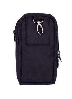 Saco Universal Small Zipper Cellphone Holster Belt Loops Clip Case Pouch Vertical Waist Bag With Card Holder For Running, Camping, Hiking, Rock Climbing/Dual Mobile Phone Pouch - Black  - Image 1
