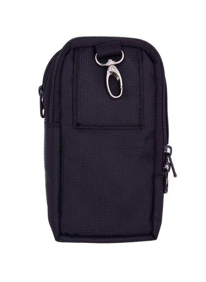 Saco Universal Small Zipper Cellphone Holster Belt Loops Clip Case Pouch Vertical Waist Bag With Card Holder For Running, Camping, Hiking, Rock Climbing/Dual Mobile Phone Pouch - Black - Image 1