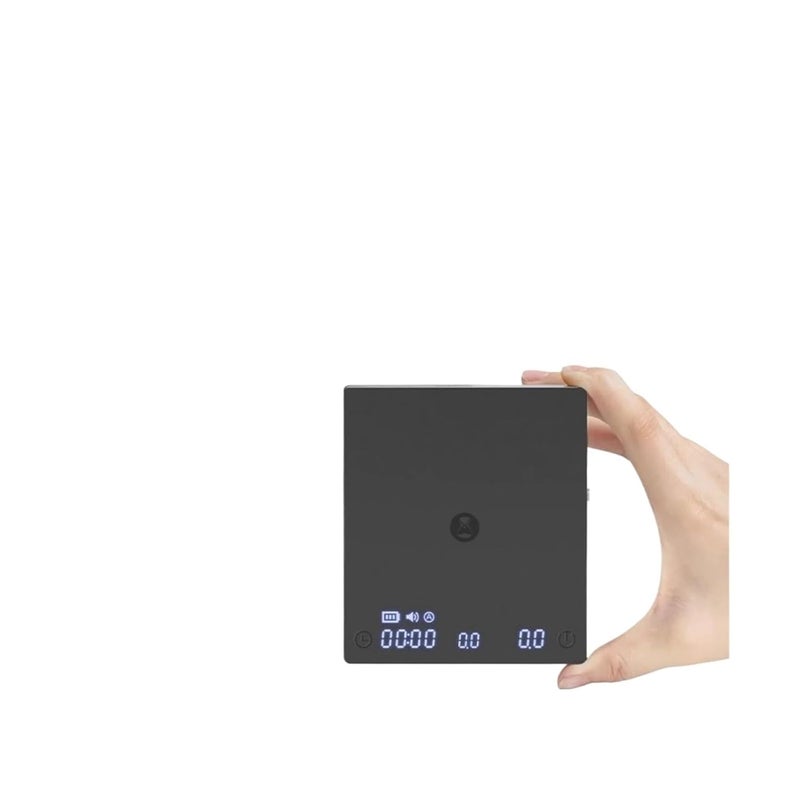 Electronic Scale, Store Black Mirror Mini New Espresso Coffee Food Kitchen Scale with Time USB Light Weight Digital,for Meal Prep, Baking and Cooking(MINI Black) - Image 2