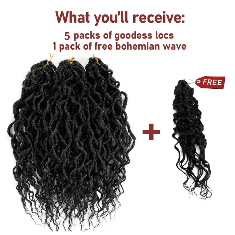 SuyiIRL Faux Locs Crochet Braid Hair Bohemian Locs 24 Inches Synthetic Dreads Ombre Braiding Hair Afro Dreadlock 1B - Image 4