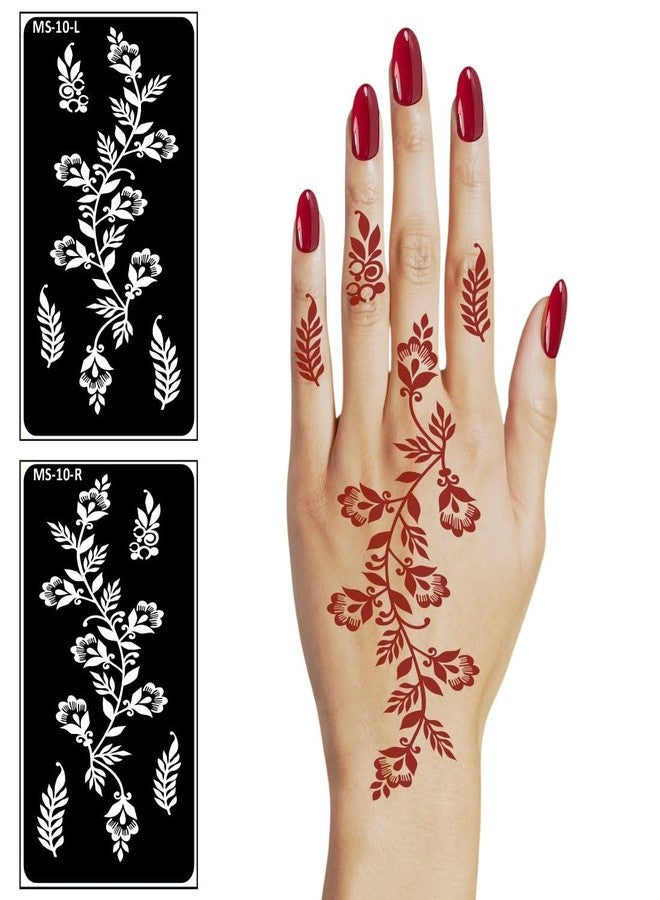 VANVATI Tulip Flower Creative Mehndi Design for Women Mehndi Stencil Sticker One Set for Both Hand | Easy to Apply Stencil Mehndi Sticker Perfect for Weddings, Parties and Any Occasion - Image 5