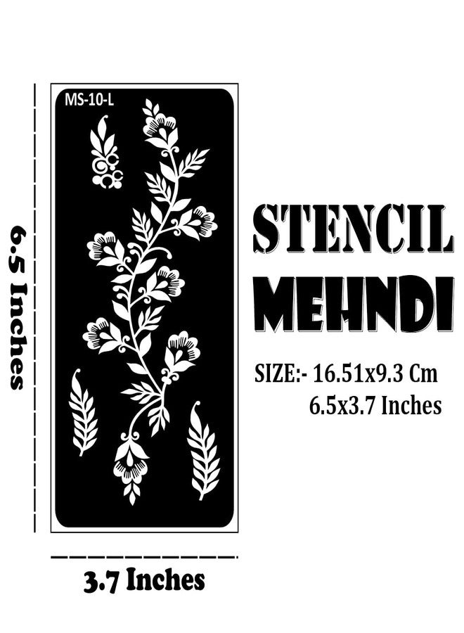 VANVATI Tulip Flower Creative Mehndi Design for Women Mehndi Stencil Sticker One Set for Both Hand | Easy to Apply Stencil Mehndi Sticker Perfect for Weddings, Parties and Any Occasion - Image 4