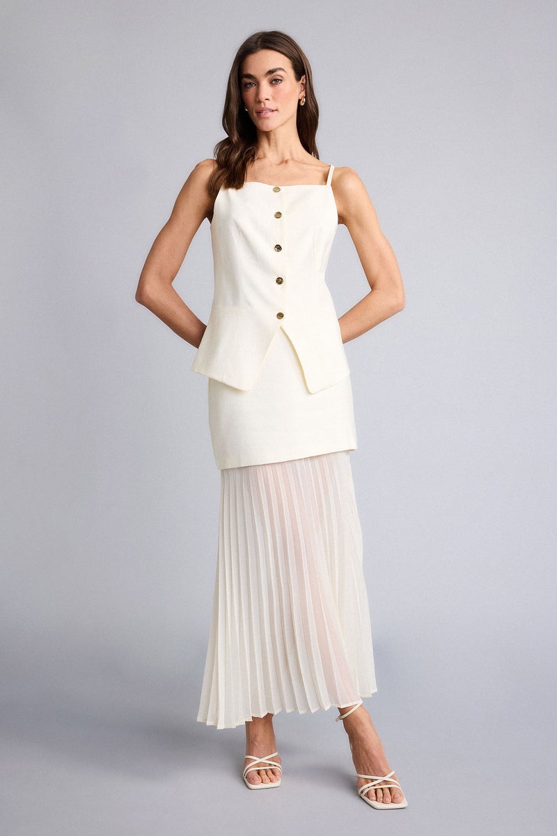 DeFacto Beige Woman A Cut Chiffon Normal Waist Midi Skirt Casual - Image 2