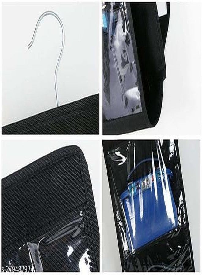 UNICRAFTS unimart India Unimart Essential Clothes Hangers Purse Handbag Organizer 6 Pocket Foldable Large Clear Anti Dust Hanging Storage Bag Organizer with HooUNI-P025 - Image 3