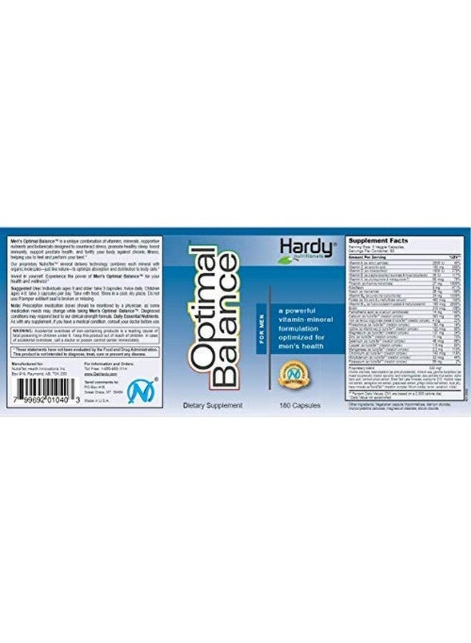 Hardy Nutritionals Men's Optimal Balance Micronutrients Multivitamin Mineral Supplement. Micronutrients with beta-sitosterol & saw palmetto to support men's health. Research-validated by Double-blind studies - Image 2