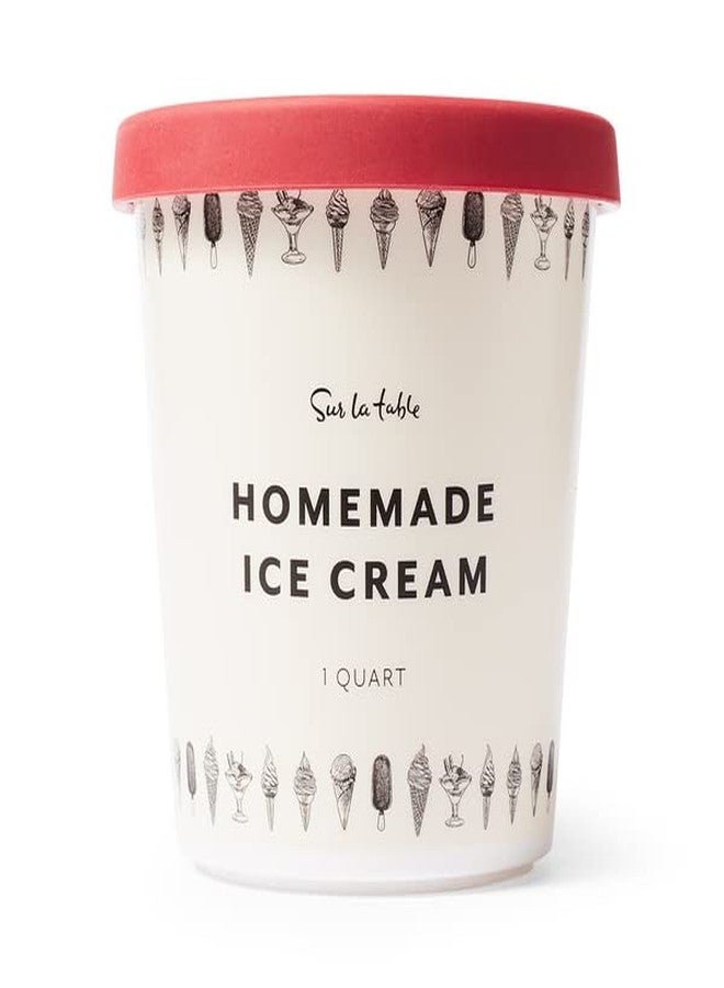 Sur La Table Ice Cream Tub, Red, Insulated Stainless Steel Container for Homemade Ice Cream Storage and Scooping - Image 2