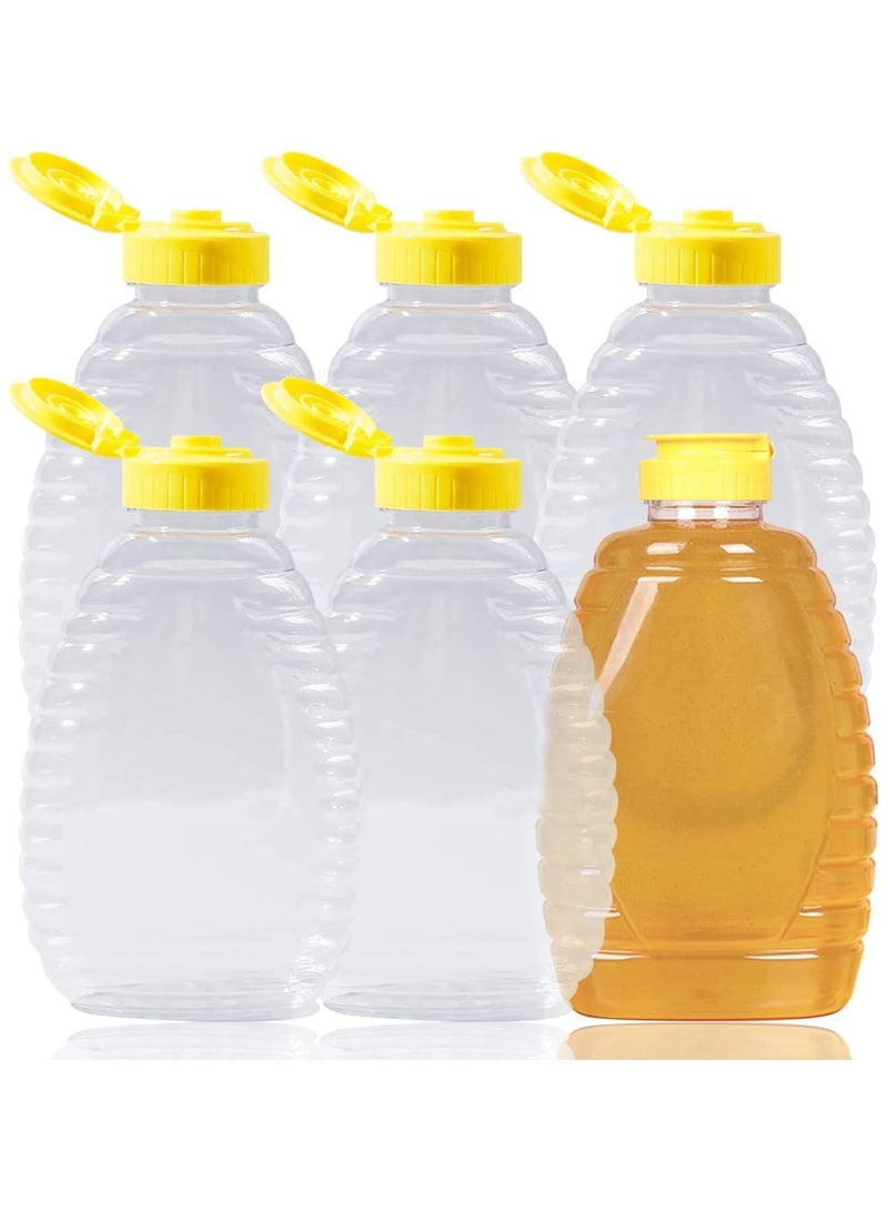Luxoraq Honey Jar Honey Bottles – 6 Pack 15oz Plastic Honey Jars | Empty Squeeze Honey Bottle Containers with Leak-Proof Flip-Top Caps | Food-Grade Squeeze Bottles for Storing and Dispensing Honey & Syrup  Premium Food-Safe Honey Bottles – Perf  - Image 1
