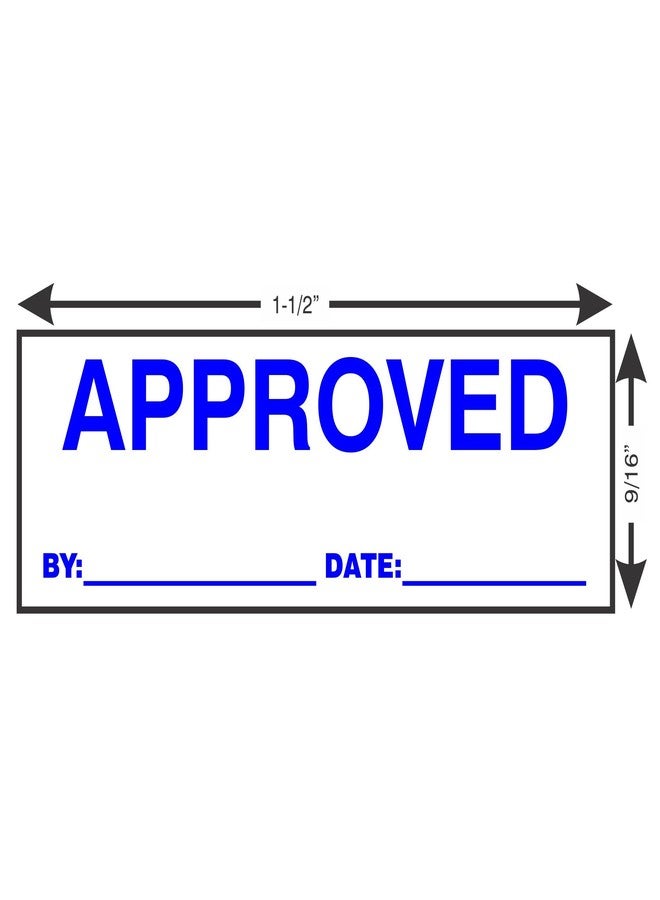 Supply360 AS-IMP1102B - APPROVED Stamp with By: & Date:, Blue ink, Heavy Duty Commerical Self-Inking Rubber Stamp, 9/16" x 1-1/2" Impression - Image 2