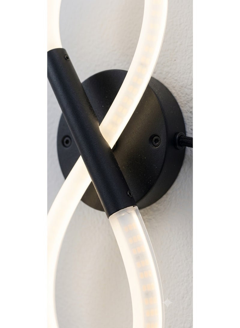 Modern Infinity Symbol LED Wall Sconce, Black - Image 2