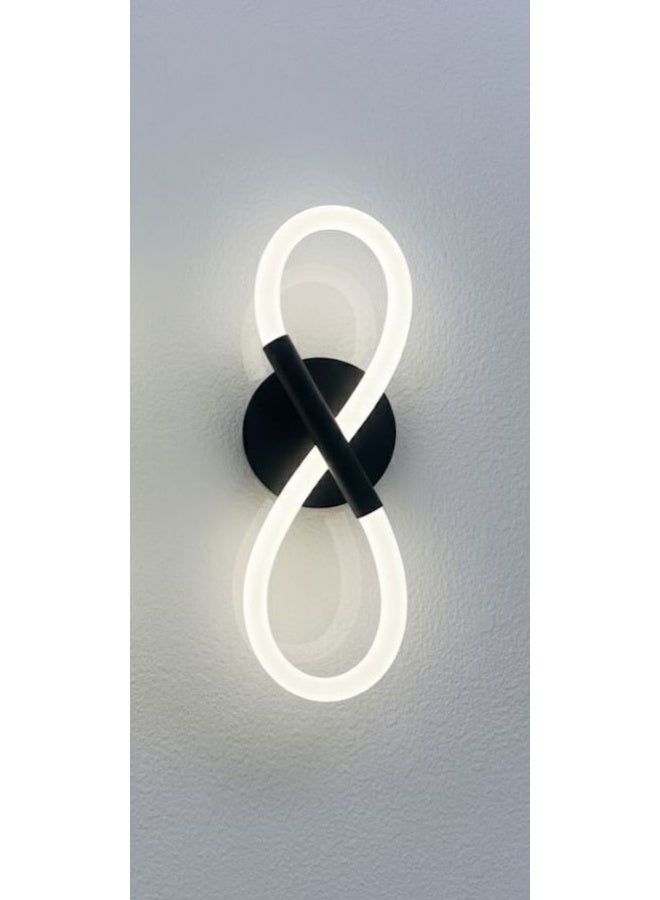 Modern Infinity Symbol LED Wall Sconce, Black - Image 1