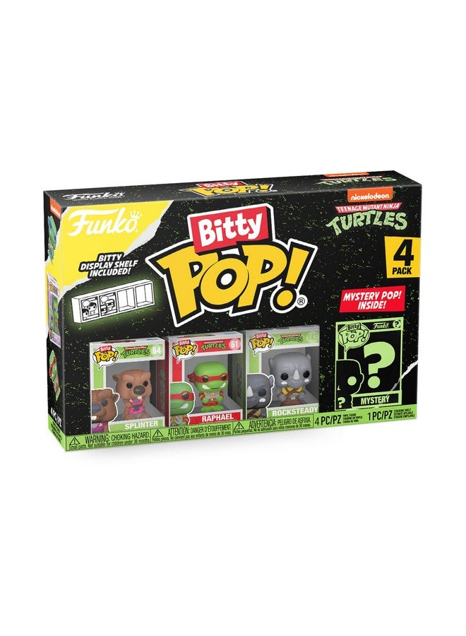 Funko فانكو بيتي بوب! سلاحف النينجا المتحولة (TMNT) - سبليتر، مجموعة 4 - سبليتر، رافائيل، روكستيدي وشخصية مفاجئة صغيرة - 0.9 بوصة (2.2 سم) قابلة للجمع - فكرة هدية - زينة كعكة - Image 2