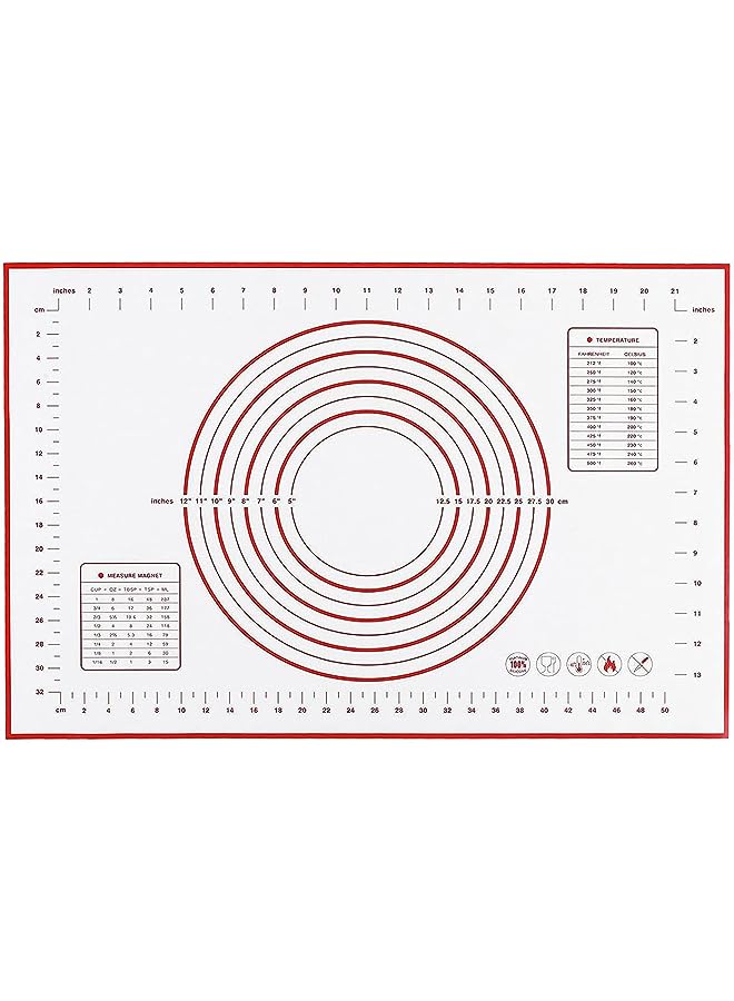 SKY-TOUCH Touch Baking Mat, Non Stick Silicon Rolling Pastry Mat,Kneading Pad Sheet Glass Fiber Rolling Dough Large Size For Cake Macaron Kitchen Tools, Red,White, Sk3C3001-Baking - Image 1