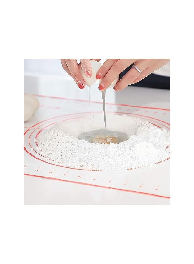SKY-TOUCH Touch Baking Mat, Non Stick Silicon Rolling Pastry Mat,Kneading Pad Sheet Glass Fiber Rolling Dough Large Size For Cake Macaron Kitchen Tools, Red,White, Sk3C3001-Baking - Image 3