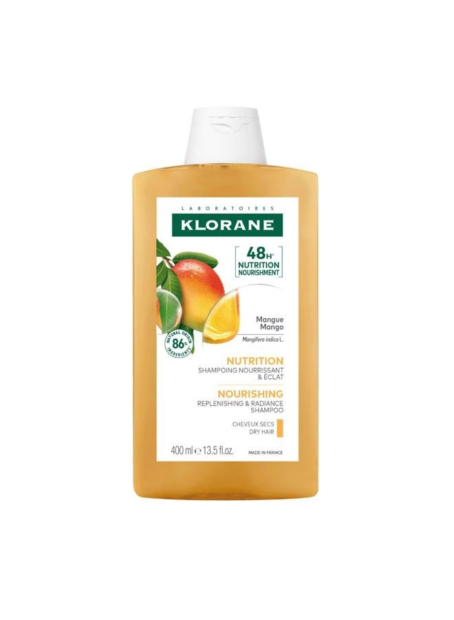 Klorane Nourishing Shampoo with Mango Butter, Moisturize and Hydrate Dry Hair, Paraben, Silicone, SLS Free, 13.5 Fl Oz - Image 1