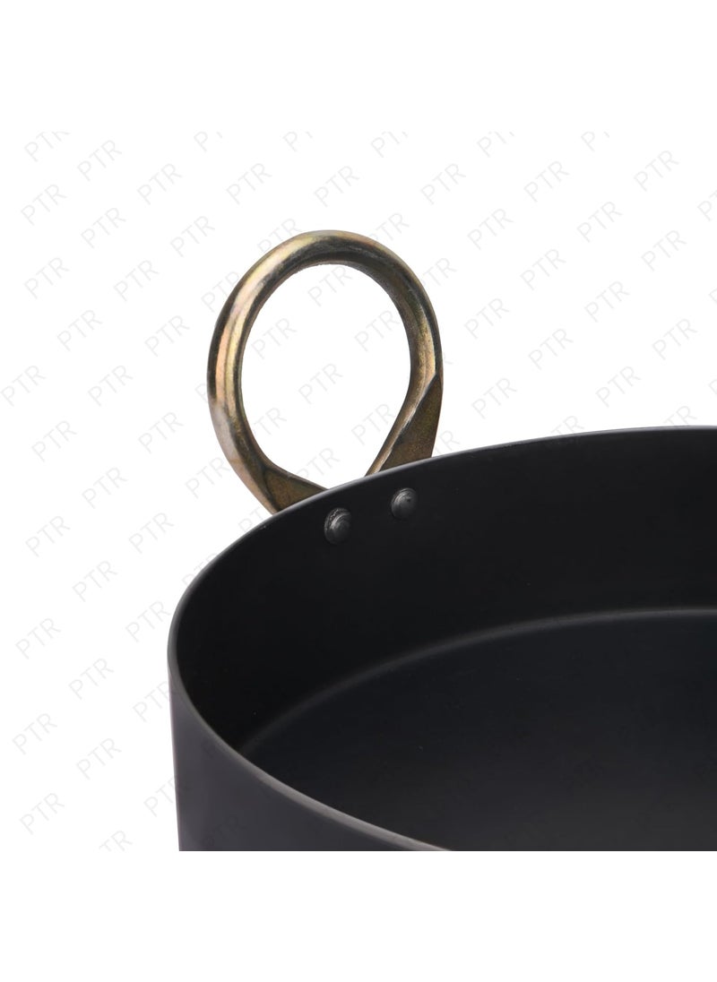 PTR - PTR Iron Flat Kadai for Making Jalebis, Maal Pua | Tai | Fry Pan | Dal Tadka | Tavi for Kitchen (11 Inch) - Image 1