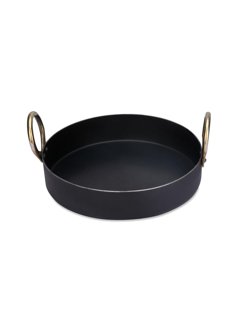 PTR - PTR Iron Flat Kadai for Making Jalebis, Maal Pua | Tai | Fry Pan | Dal Tadka | Tavi for Kitchen (11 Inch) - Image 1