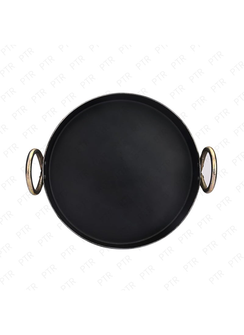 PTR - PTR Iron Flat Kadai for Making Jalebis, Maal Pua | Tai | Fry Pan | Dal Tadka | Tavi for Kitchen (11 Inch) - Image 1
