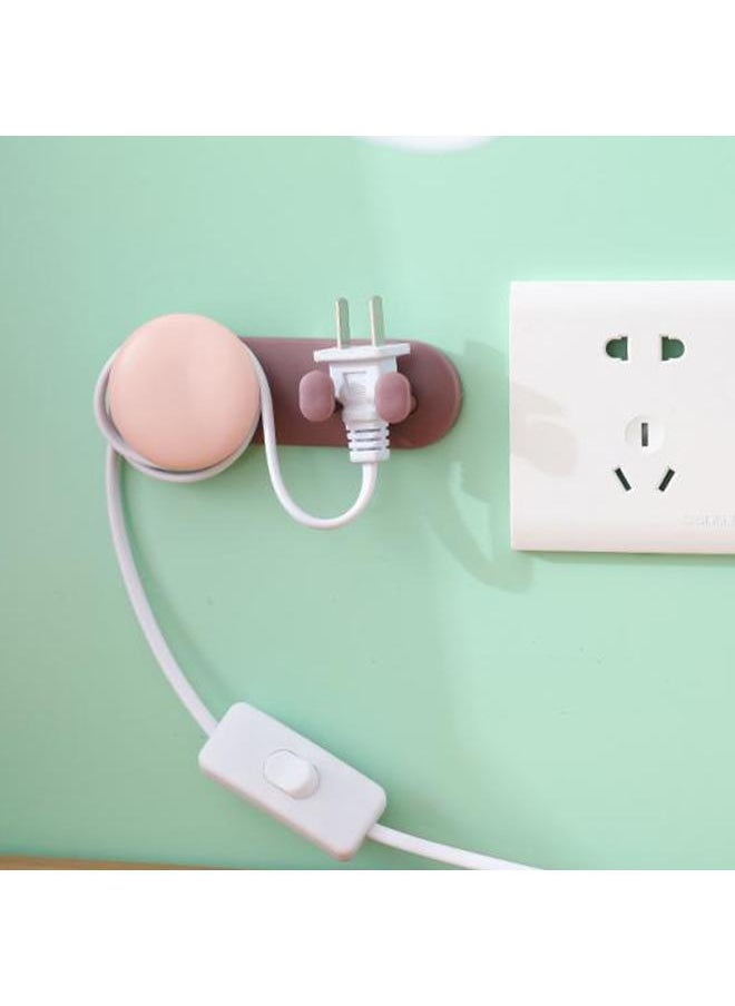 Thoraya Cable Organizer Hook Keep Tidy Self Adhesive Cable Holder Wall Sticker for Household Appliances Pink and Brown  - Image 5