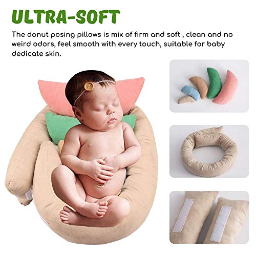 Sunmig Newborn Photography Props, Ultra-Soft Baby Donut Posing Pillows, Professional Baby Photo Props Set Fits 0-6 Months Baby,Pack of 6, Multicolor - Image 2