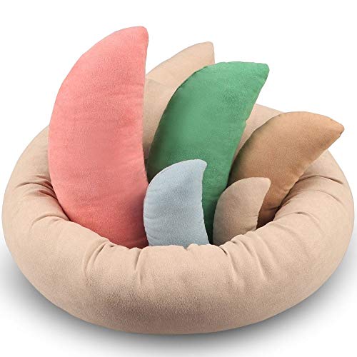 Sunmig Newborn Photography Props, Ultra-Soft Baby Donut Posing Pillows, Professional Baby Photo Props Set Fits 0-6 Months Baby,Pack of 6, Multicolor - Image 1