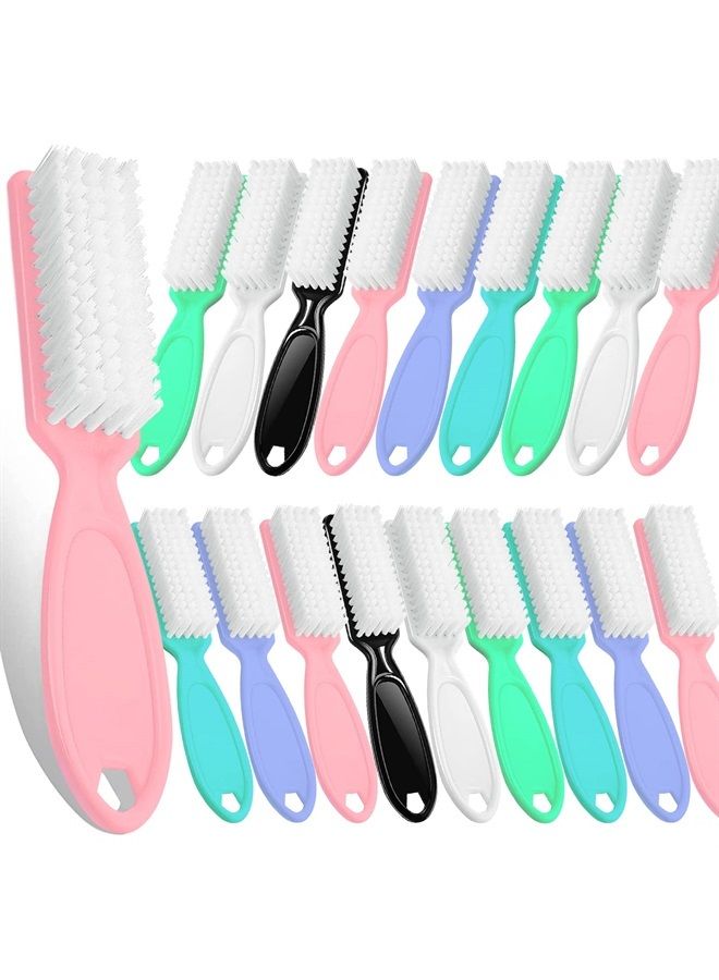 HOFASON 20Pcs Handle Grip Nail Brush, Hand Fingernail Cleaner Brush Manicure Tools Scrub Cleaning Brushes Kit for Toes and Nails Women Men(Random Colors) - Image 1
