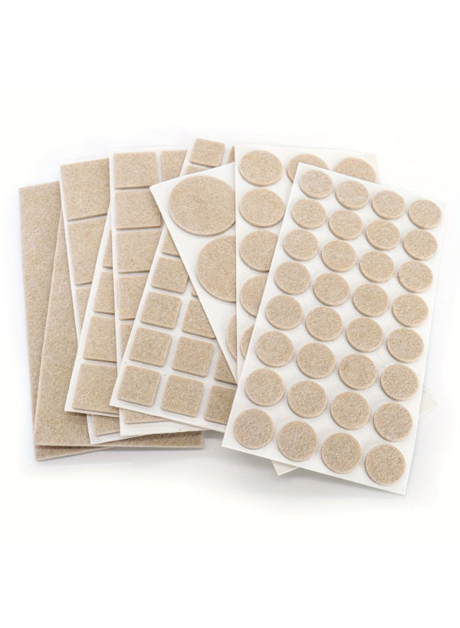 مجموعة من 101 قطعة من وسادات اللباد للأثاث باللون البيج المحايد، بأحجام مختلفة لحماية الأرضيات الخشبية، وسادات أرجل الكراسي غير القابلة للانزلاق، وواقي معدني للأثاث والأرضيات - Image 1