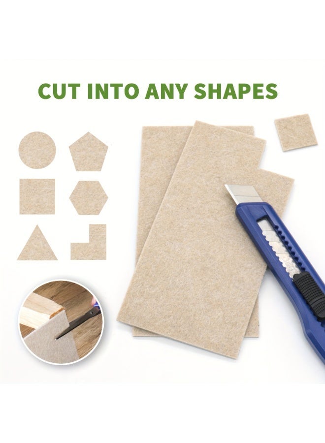 مجموعة من 101 قطعة من وسادات اللباد للأثاث باللون البيج المحايد، بأحجام مختلفة لحماية الأرضيات الخشبية، وسادات أرجل الكراسي غير القابلة للانزلاق، وواقي معدني للأثاث والأرضيات - Image 4