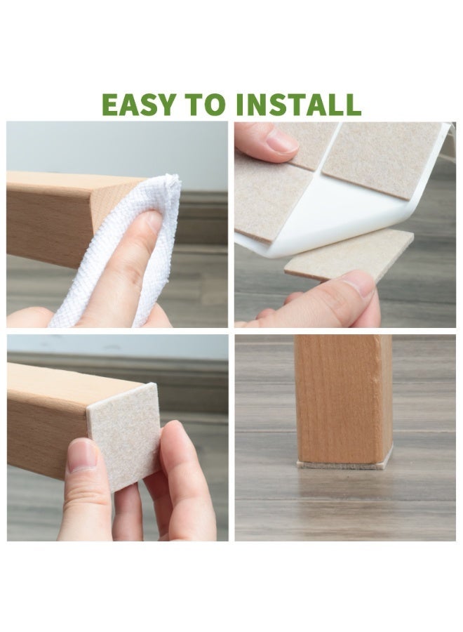 مجموعة من 101 قطعة من وسادات اللباد للأثاث باللون البيج المحايد، بأحجام مختلفة لحماية الأرضيات الخشبية، وسادات أرجل الكراسي غير القابلة للانزلاق، وواقي معدني للأثاث والأرضيات - Image 5