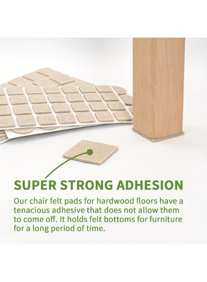 مجموعة من 101 قطعة من وسادات اللباد للأثاث باللون البيج المحايد، بأحجام مختلفة لحماية الأرضيات الخشبية، وسادات أرجل الكراسي غير القابلة للانزلاق، وواقي معدني للأثاث والأرضيات - Image 3