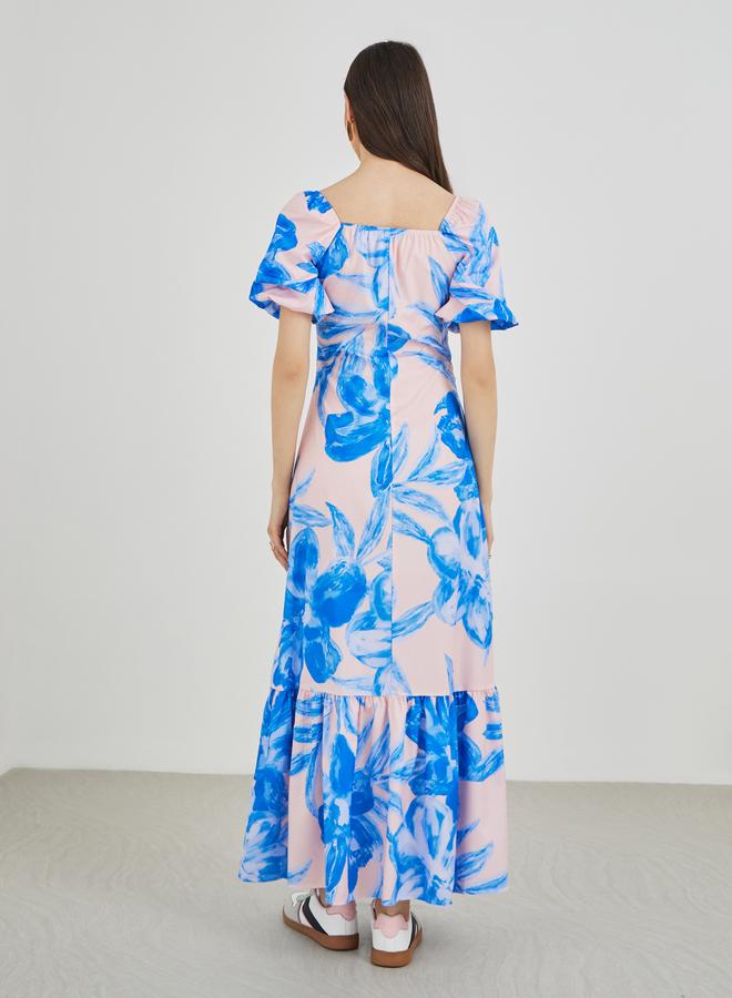 تايك تو فستان ماكسي بطبعات زهور وأكمام منفوشة - Image 5