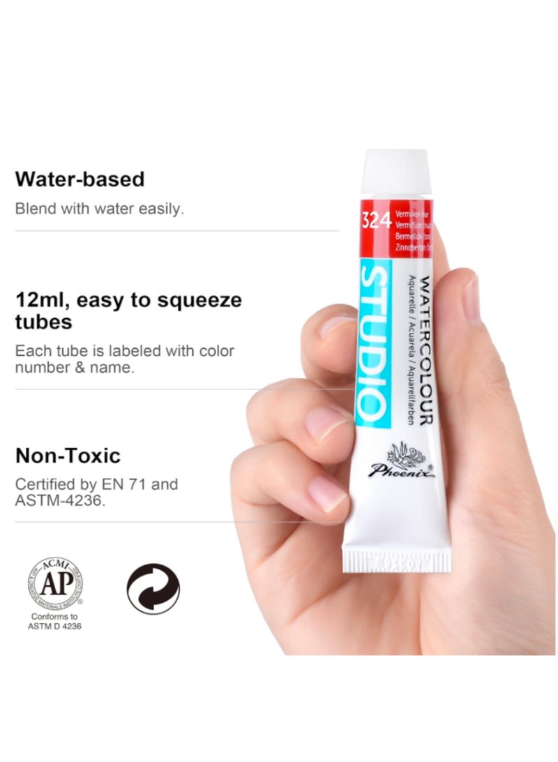 Phoenix water colors 12x12ml - Image 3