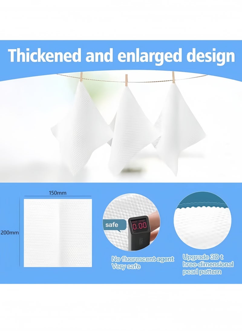 مناشف وجه للاستخدام مرة واحدة، 120 منديلًا، مناديل جافة، مناشف وجه قطنية ناعمة لتنظيف البشرة، مناديل سميكة، مناديل وجه للاستخدام مرة واحدة للتنظيف وإزالة المكياج والعناية بالبشرة - Image 4