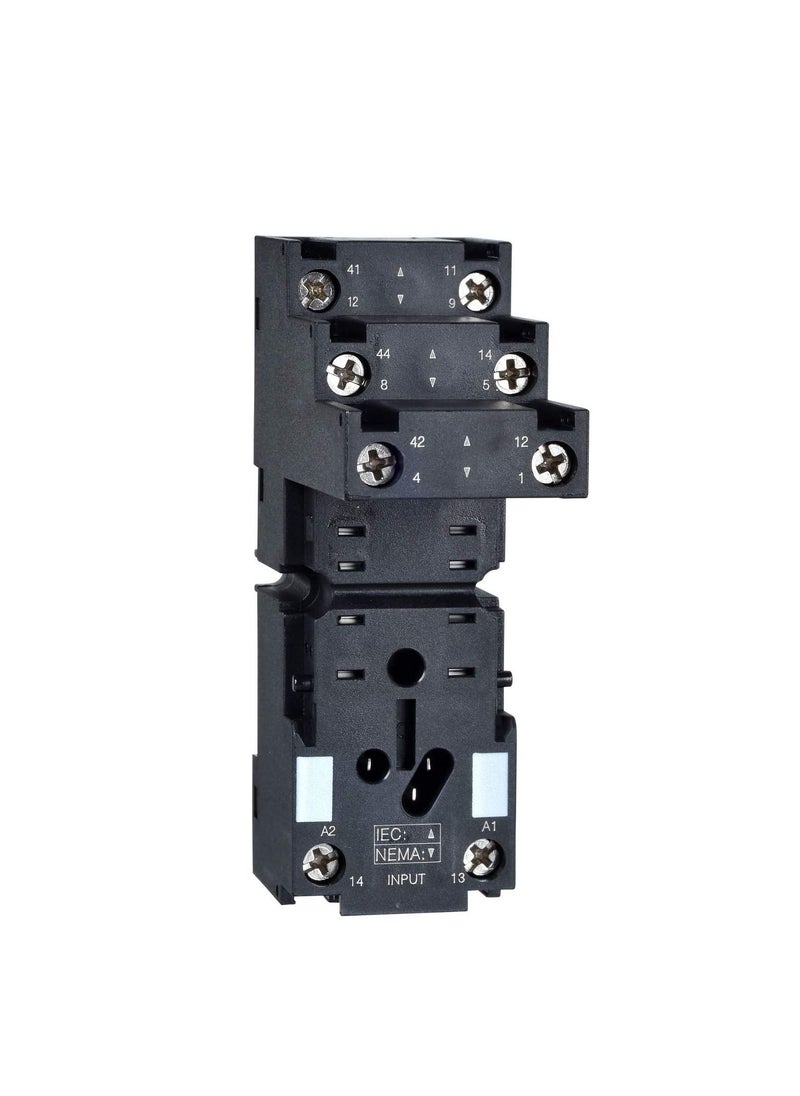 Schneider Electric - Schneider Electric 8 Pin Zelio Relay Base 12A RXZE2S108M Simple Socket Separate Contact Din Rail Mountable Relay Sockets - Image 1