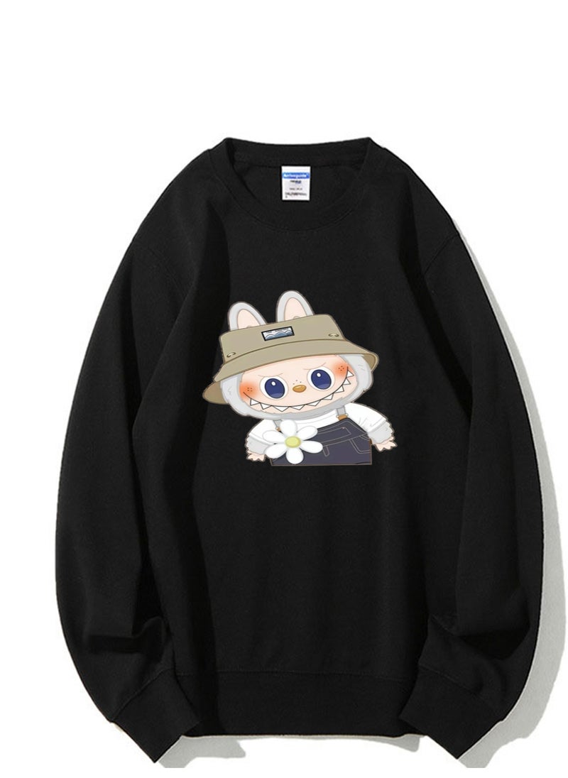 NIBEMINENT Labubu Printed Cotton Long Sleeve Hoodie 