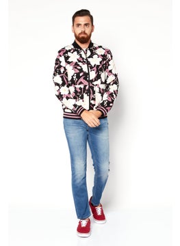 INC Men Floral Print Bomber Jacket, Black Combo  - Image 4