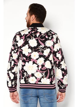 INC Men Floral Print Bomber Jacket, Black Combo  - Image 3