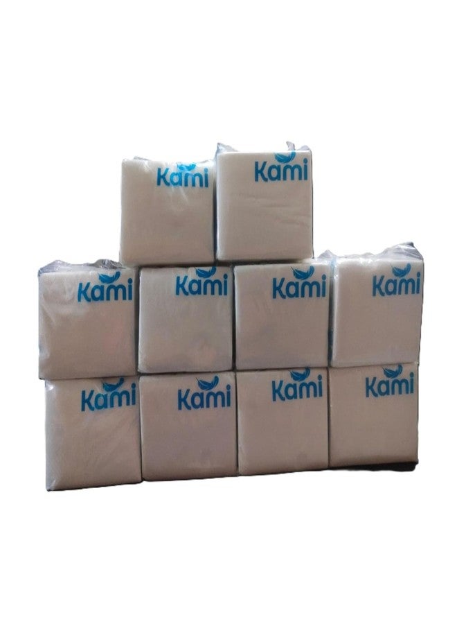 كامي مناديل ورقية من طبقة واحدة من كامي - 80 منديلًا في العبوة، 25 × 30 سم، مناشف ورقية صلبة للموزعات - ناعمة منقوشة، عالية الامتصاص، عبوة كبيرة للاستخدام المنزلي أو المكتبي أو التجاري (عبوة من 10 قطع) - Image 1