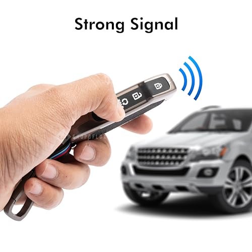 SHOPOFLUX Metal Key Cover Compatible with Kia Seltos 2024 2023 Facelift HTX | Carens Clavis X Line | Sonet Facelift 4 Button Smart Key - Black - Image 3