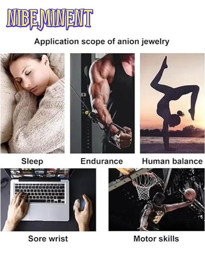 NIBEMINENT سوار مضاد للكهرباء الساكنة، أساور زوجية بتصميم كرة القدم، سوار مضاد للكهرباء الساكنة، سوار طاقة سيليكون أيونات سالبة للرياضات الخارجية لتحسين النوم وإزالة الكهرباء الساكنة (نمط البرق، أسود/وردي/أزرق/أصفر) - Image 3