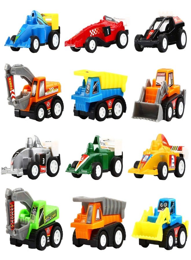 Yeonhatoys Yeonha Toys Pull Back Vehicles, 12 Pack Mini Assorted Construction Vehicles and Race Car Toy for Kids and Toddlers - Image 1