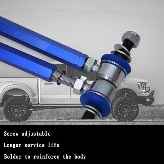 JS SUPER WORK Front Stabilizer Bar Link Kit Adjustable Sway Bar Link Fit For Ford Ranger T6 T7  AustraliaMustang S550 20142023With 12Mm Ball Joint Adjustable Link - Image 3