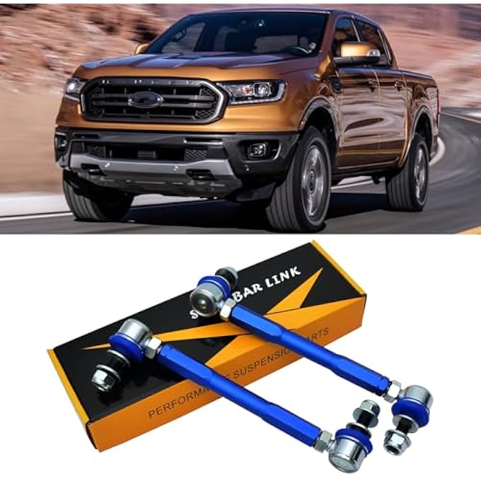 JS SUPER WORK Front Stabilizer Bar Link Kit Adjustable Sway Bar Link Fit For Ford Ranger T6 T7  AustraliaMustang S550 20142023With 12Mm Ball Joint Adjustable Link - Image 1