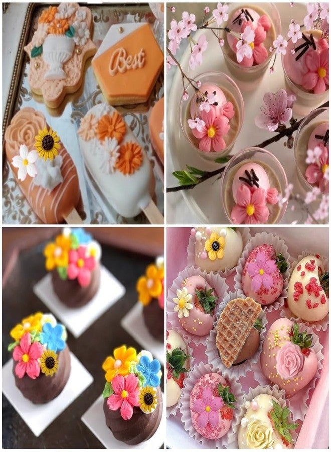 SUNKOOL Flower Silicone Mold Chocolate Molds,Rose Flowers Fondant Molds Candy Molds for DIY Cake Decoration Desserts Cupcake Cake Pop Sugar Craft Polymer Clay - Image 3