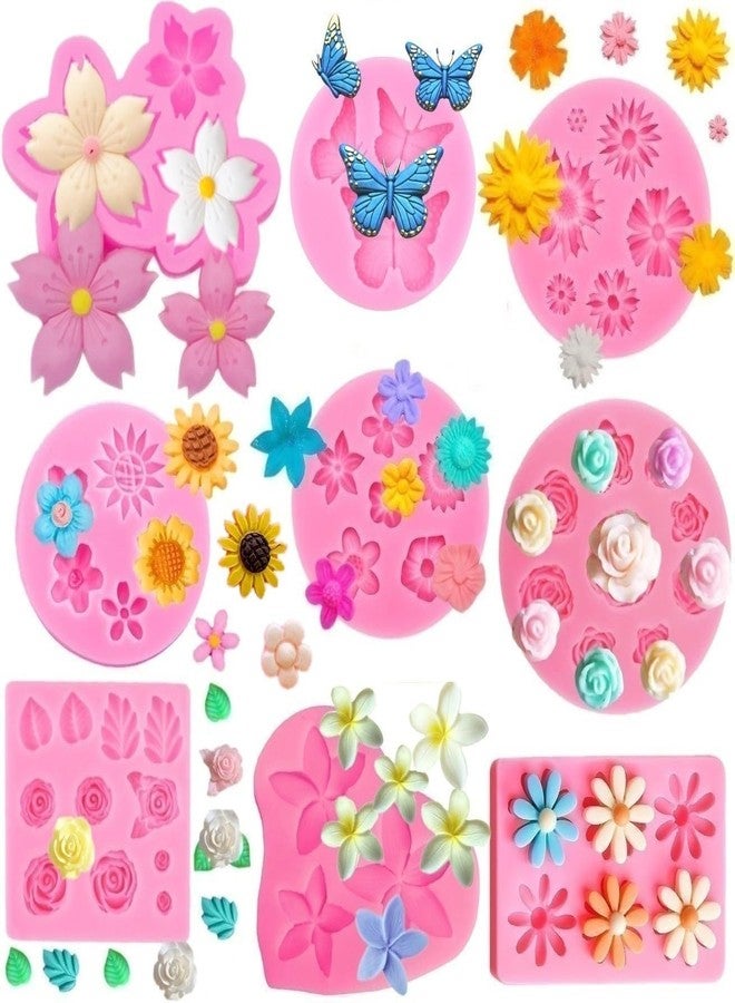 SUNKOOL Flower Silicone Mold Chocolate Molds,Rose Flowers Fondant Molds Candy Molds for DIY Cake Decoration Desserts Cupcake Cake Pop Sugar Craft Polymer Clay - Image 1