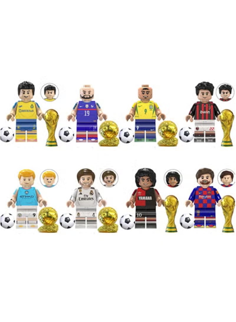 8-Piece World Cup Football Star Series Building Blocks Minifigures Toys Suitable For Boys Gifts Bag Pack 