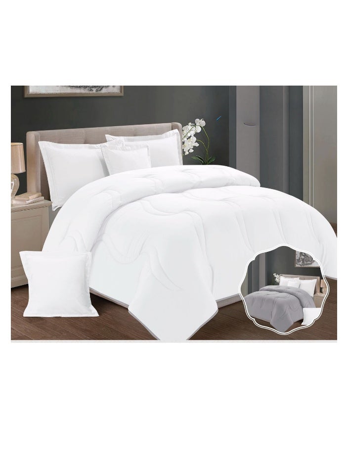 بلو سكاي مفرش سرير نفر ونص مصنوع من المايكروفايبر بنسبة 100% ، غطاء سرير بتصميم سادة، قابل للاستخدام على الوجهين، طقم من 4 قطع، مقاس 230X170 سم - Image 1